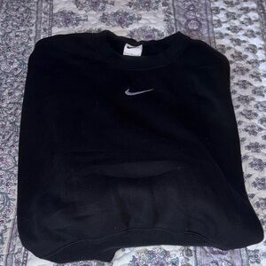 Nike Black Crewneck Sweatshirt with Small Swoosh cropped